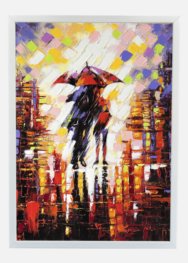 WALK IN THE RAIN. PAINTING