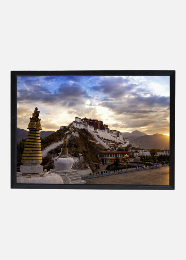 Asian building among the mountains