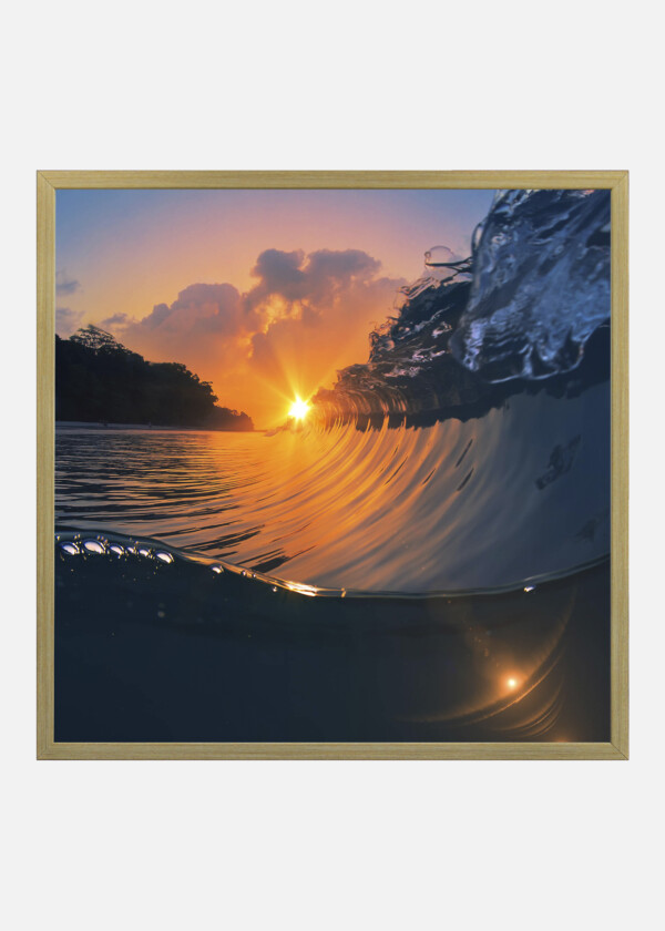 BIG WAVE AND SUNSET