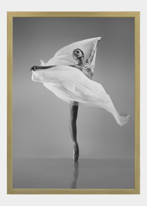 BALLERINA WITH A WHITE FLYING CLOTH