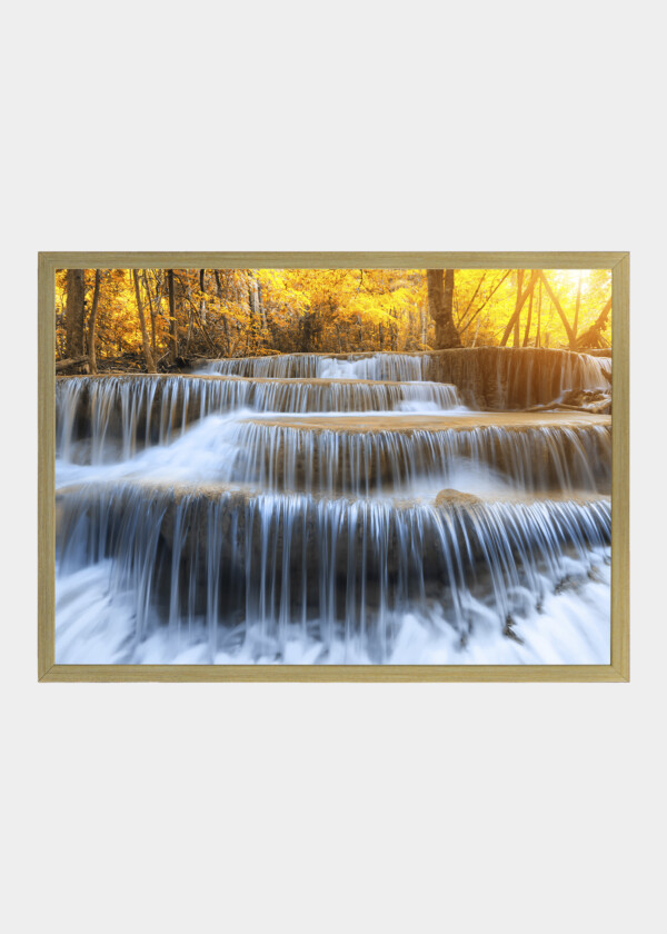 BEAUTIFUL WATERFALL IN RAINFOREST AT KANCHANABURI PROVINCE, THAILAND