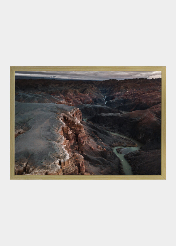 AERIAL VIEW OF CHARYN CANYON IN ALMATY REGION, KAZAKHSTAN