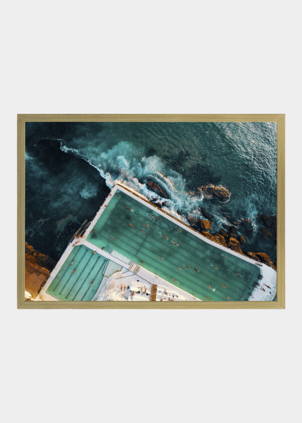 AERIAL PHOTO OF THE FAMOUS BONDI ICEBERGS OCEAN POOL, LOCATED IN SYDNEY, AUSTRALIA