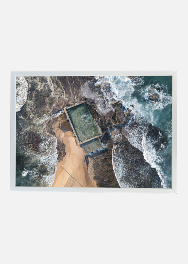 AERIAL VIEW OF MONA VALE ROCK POOL WITH CLEAR WATER